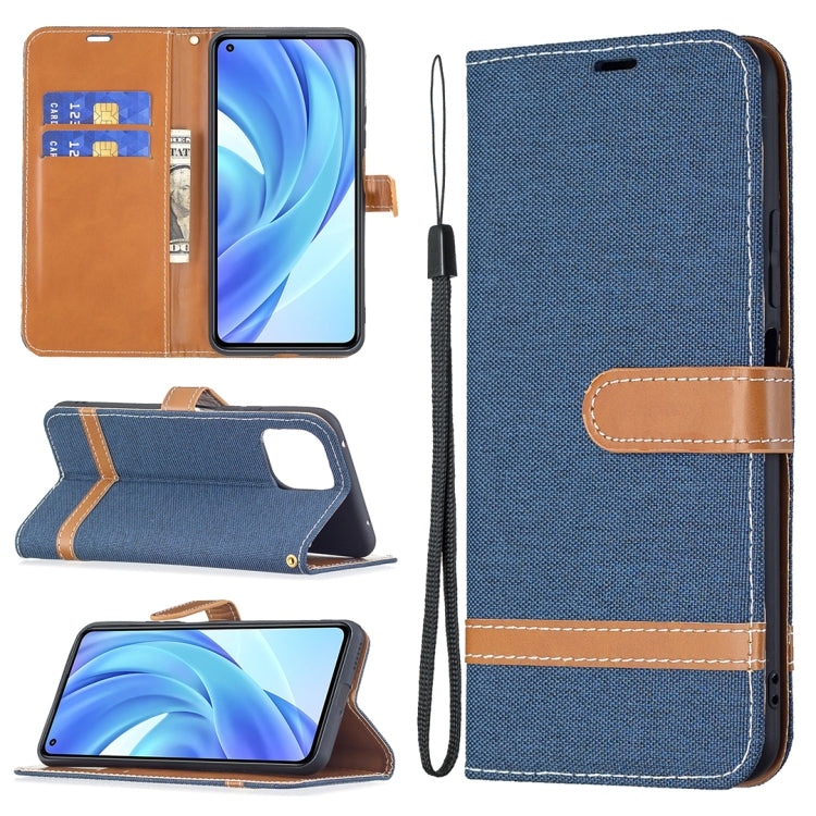 Color Matching Denim Texture Horizontal Flip Leather Case with Holder & Card Slots & Wallet & Lanyard, For Xiaomi Mi 11 Lite, For Xiaomi Poco M3 Pro / Redmi Note 10 5G