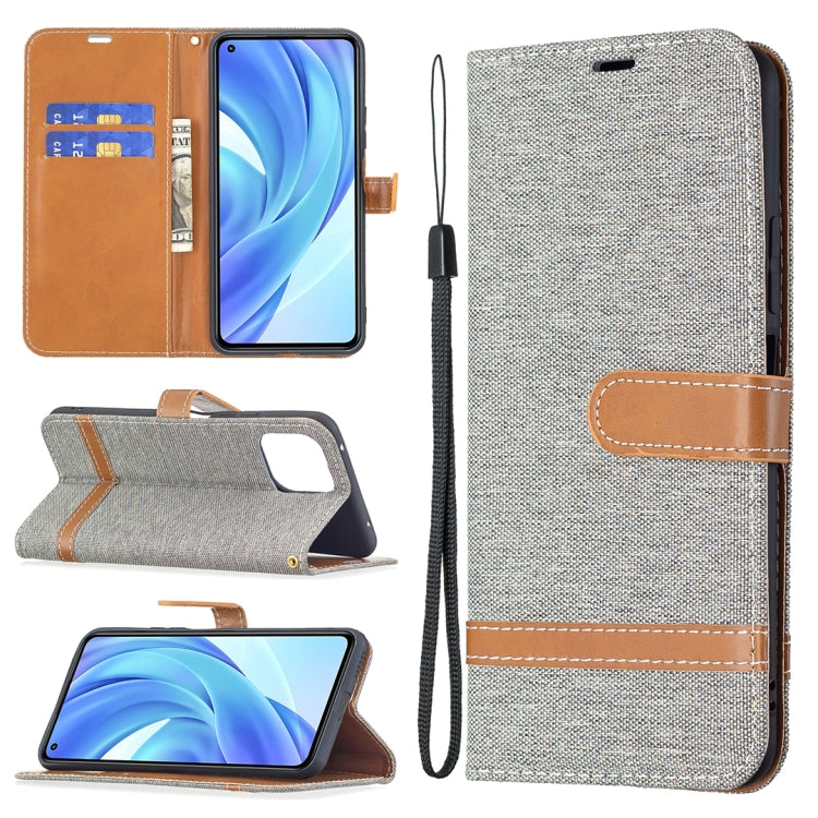 Color Matching Denim Texture Horizontal Flip Leather Case with Holder & Card Slots & Wallet & Lanyard, For Xiaomi Mi 11 Lite, For Xiaomi Poco M3 Pro / Redmi Note 10 5G