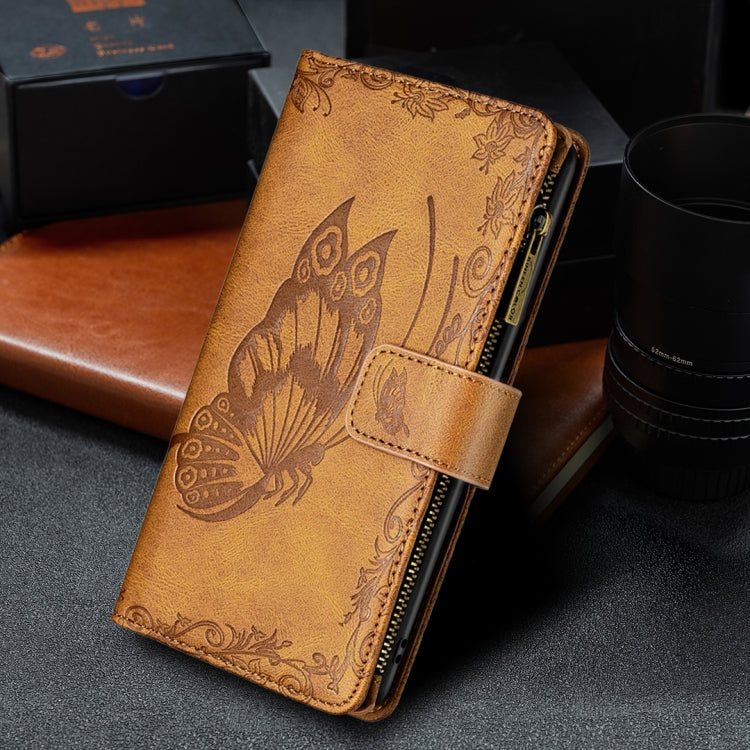 Flying Butterfly Embossing Pattern Zipper Horizontal Flip Leather Case with Holder & Card Slots & Wallet, For Samsung Galaxy A03s 164mm, For Xiaomi Mi 11 Lite, For Xiaomi Poco M3 Pro / Redmi Note 10 5G