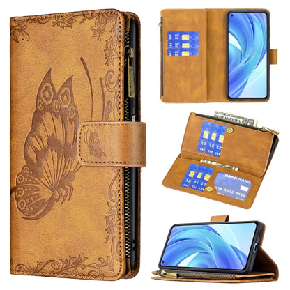 Flying Butterfly Embossing Pattern Zipper Horizontal Flip Leather Case with Holder & Card Slots & Wallet, For Samsung Galaxy A03s 164mm, For Xiaomi Mi 11 Lite, For Xiaomi Poco M3 Pro / Redmi Note 10 5G