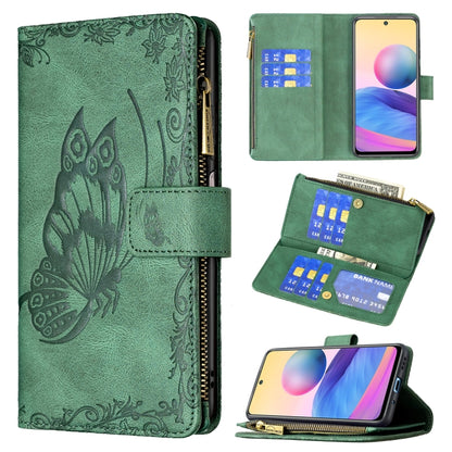 Flying Butterfly Embossing Pattern Zipper Horizontal Flip Leather Case with Holder & Card Slots & Wallet, For Samsung Galaxy A03s 164mm, For Xiaomi Mi 11 Lite, For Xiaomi Poco M3 Pro / Redmi Note 10 5G