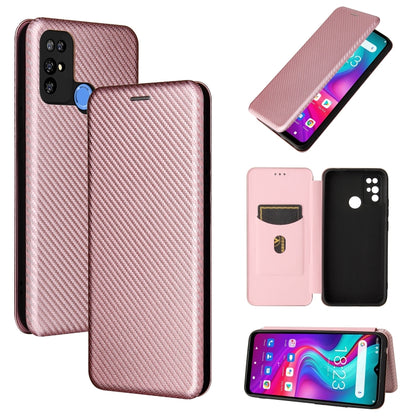 Carbon Fiber Texture Magnetic Horizontal Flip TPU + PC + PU Leather Case with Card Slot, For Doogee X96 Pro