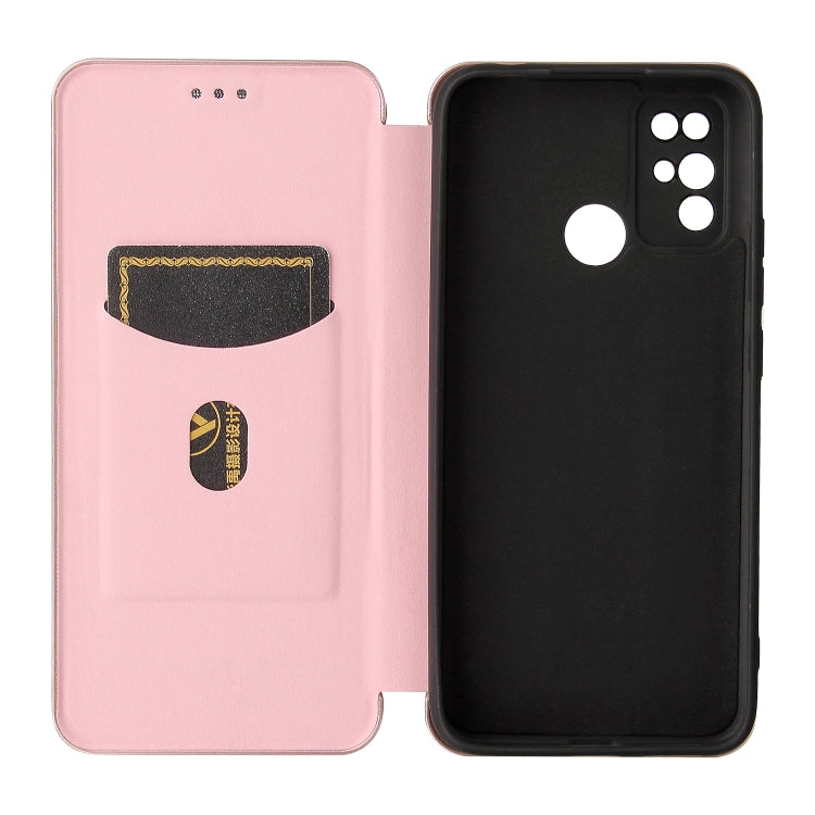 Carbon Fiber Texture Magnetic Horizontal Flip TPU + PC + PU Leather Case with Card Slot, For Doogee X96 Pro