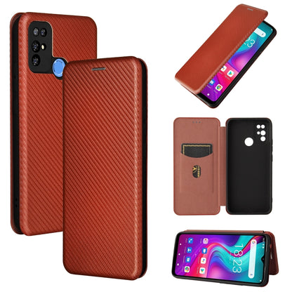 Carbon Fiber Texture Magnetic Horizontal Flip TPU + PC + PU Leather Case with Card Slot, For Doogee X96 Pro