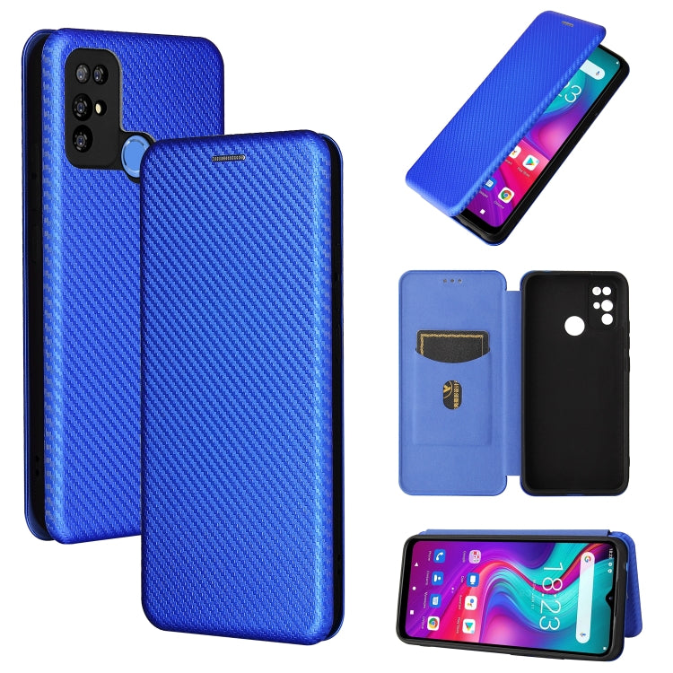 Carbon Fiber Texture Magnetic Horizontal Flip TPU + PC + PU Leather Case with Card Slot, For Doogee X96 Pro