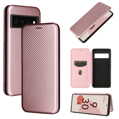 Carbon Fiber Texture Magnetic Horizontal Flip TPU + PC + PU Leather Case with Card Slot, For OPPO Reno6 Pro+ 5G, For OPPO Reno6, For TCL 20 SE, For Google Pixel 6 Pro