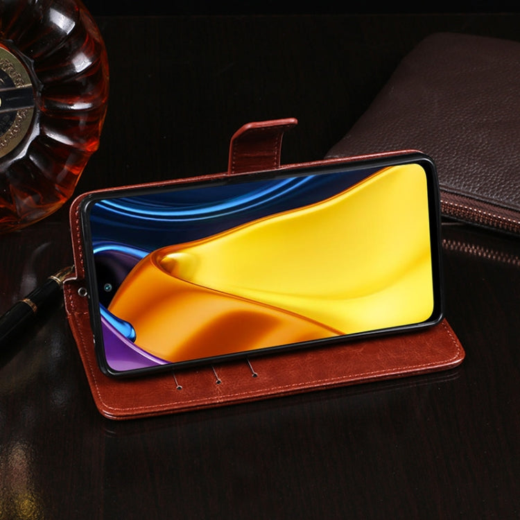idewei Crazy Horse Texture Horizontal Flip Leather Case with Holder & Card Slots & Wallet, For Xiaomi Poco M3 Pro 5G, For Xiaomi M3 Pro 5G