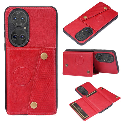 Double Buckle PU + TPU Shockproof Magnetic Protective Case with Card Slot & Holder, For Huawei P50, For OPPO K9, For OPPO Reno6, For Xiaomi Redmi K40 Gaming, For Xiaomi Redmi Note 10 Pro 5G, For Xiaomi Redmi Note 10 5G, For Samsung Galaxy S21 FE       ...