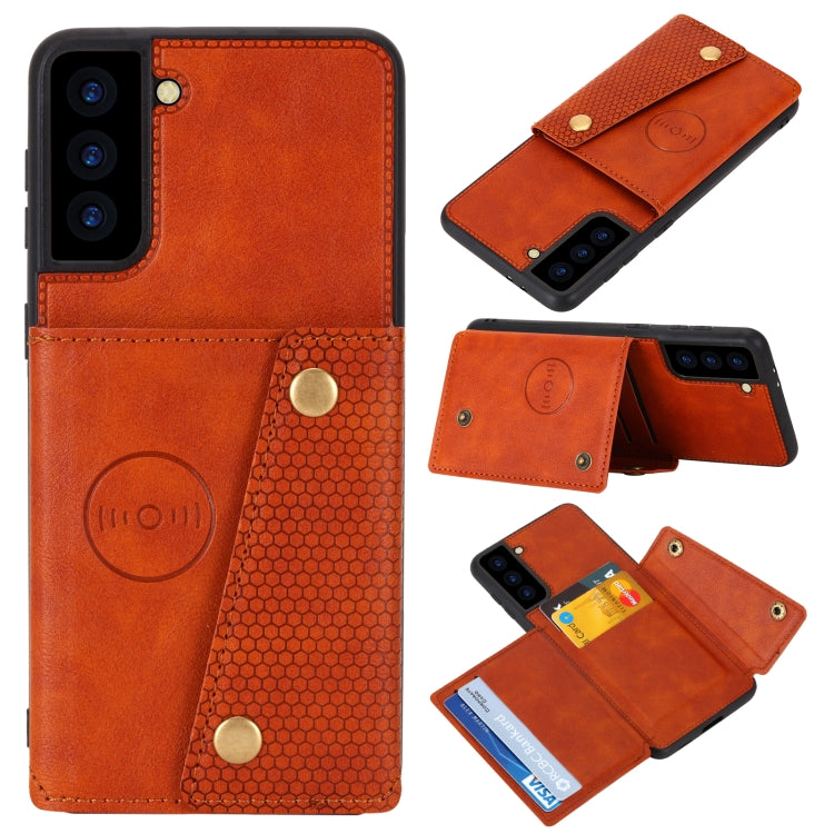 Double Buckle PU + TPU Shockproof Magnetic Protective Case with Card Slot & Holder, For Huawei P50, For OPPO K9, For OPPO Reno6, For Xiaomi Redmi K40 Gaming, For Xiaomi Redmi Note 10 Pro 5G, For Xiaomi Redmi Note 10 5G, For Samsung Galaxy S21 FE       ...