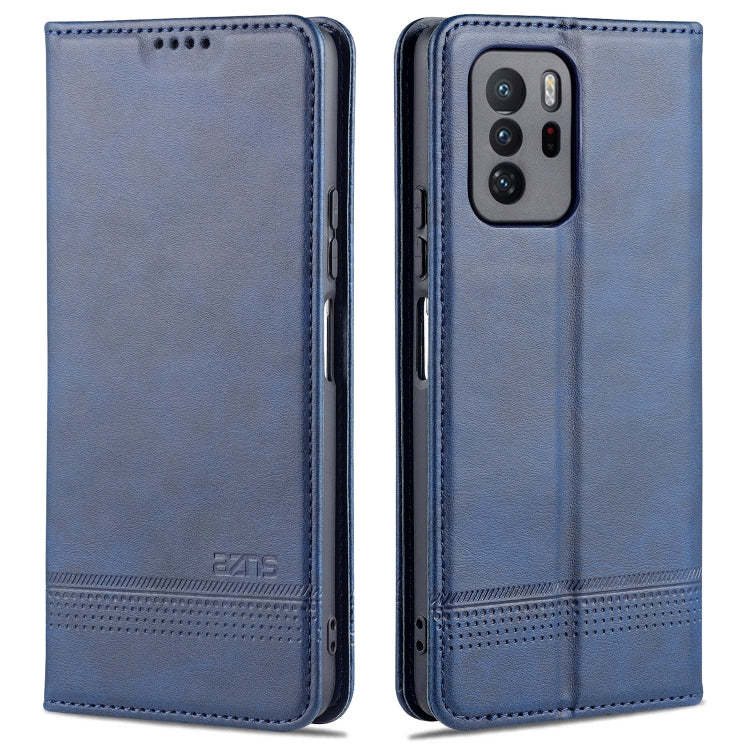 AZNS Magnetic Calf Texture Horizontal Flip Leather Case with Card Slots & Holder & Wallet, For Xiaomi Redmi Note 10 Pro 5G