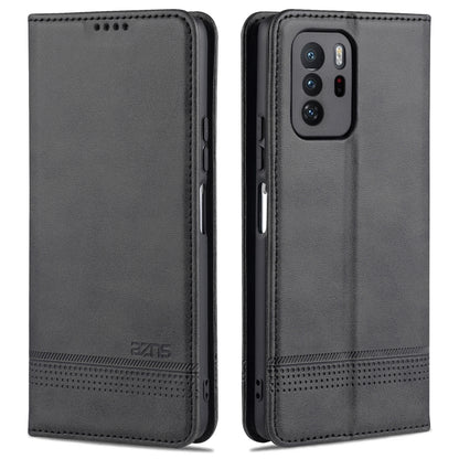 AZNS Magnetic Calf Texture Horizontal Flip Leather Case with Card Slots & Holder & Wallet, For Xiaomi Redmi Note 10 Pro 5G