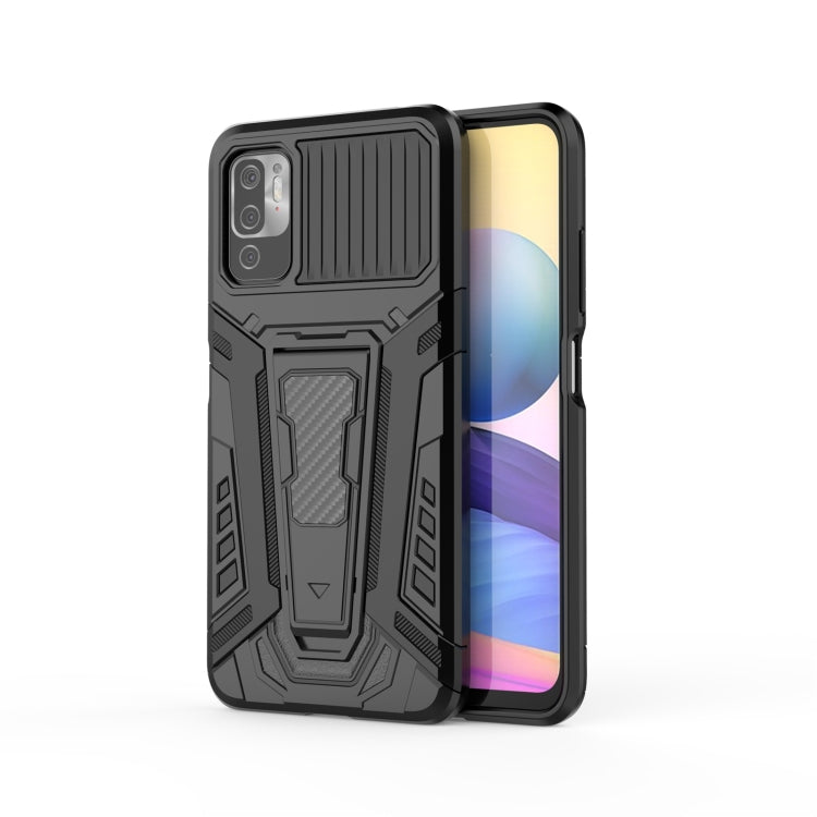 War Chariot Series Armor All-inclusive Shockproof PC + TPU Protective Case with Invisible Holder, For Xiaomi Redmi Note 10 5G