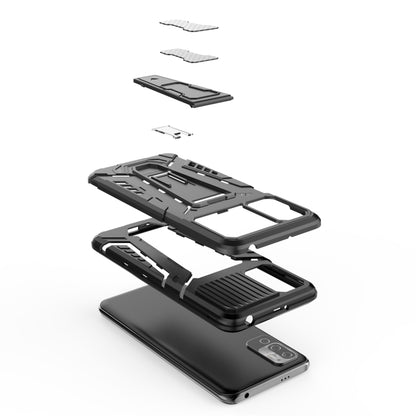 War Chariot Series Armor All-inclusive Shockproof PC + TPU Protective Case with Invisible Holder, For Xiaomi Redmi Note 10 5G