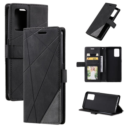 Skin Feel Splicing Horizontal Flip Leather Case with Holder & Card Slots & Wallet & Photo Frame, For OPPO A74 4G / F19, For OPPO A94 4G / F19 Pro, For OPPO Realme V13 5G, For OPPO Realme 8 4G