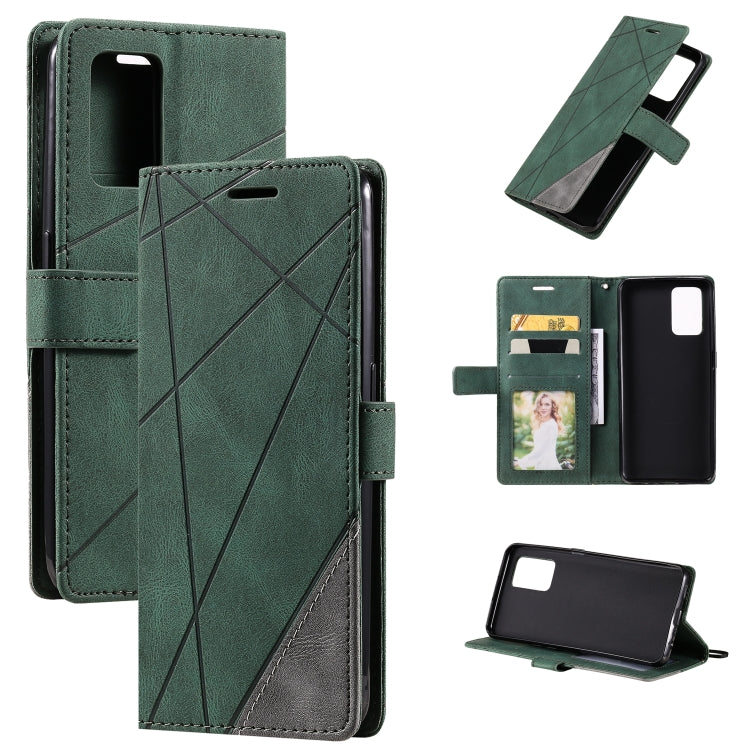 Skin Feel Splicing Horizontal Flip Leather Case with Holder & Card Slots & Wallet & Photo Frame, For OPPO A74 4G / F19, For OPPO A94 4G / F19 Pro, For OPPO Realme V13 5G, For OPPO Realme 8 4G