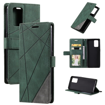 Skin Feel Splicing Horizontal Flip Leather Case with Holder & Card Slots & Wallet & Photo Frame, For OPPO A74 4G / F19, For OPPO A94 4G / F19 Pro, For OPPO Realme V13 5G, For OPPO Realme 8 4G