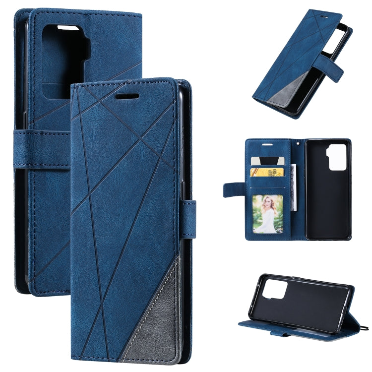 Skin Feel Splicing Horizontal Flip Leather Case with Holder & Card Slots & Wallet & Photo Frame, For OPPO A74 4G / F19, For OPPO A94 4G / F19 Pro, For OPPO Realme V13 5G, For OPPO Realme 8 4G