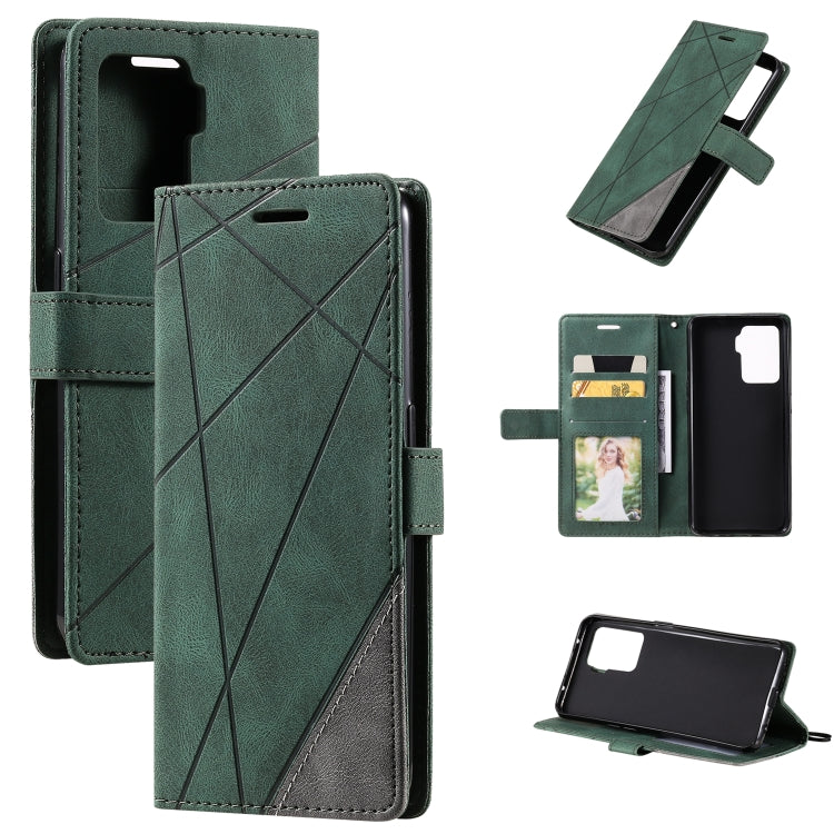Skin Feel Splicing Horizontal Flip Leather Case with Holder & Card Slots & Wallet & Photo Frame, For OPPO A74 4G / F19, For OPPO A94 4G / F19 Pro, For OPPO Realme V13 5G, For OPPO Realme 8 4G