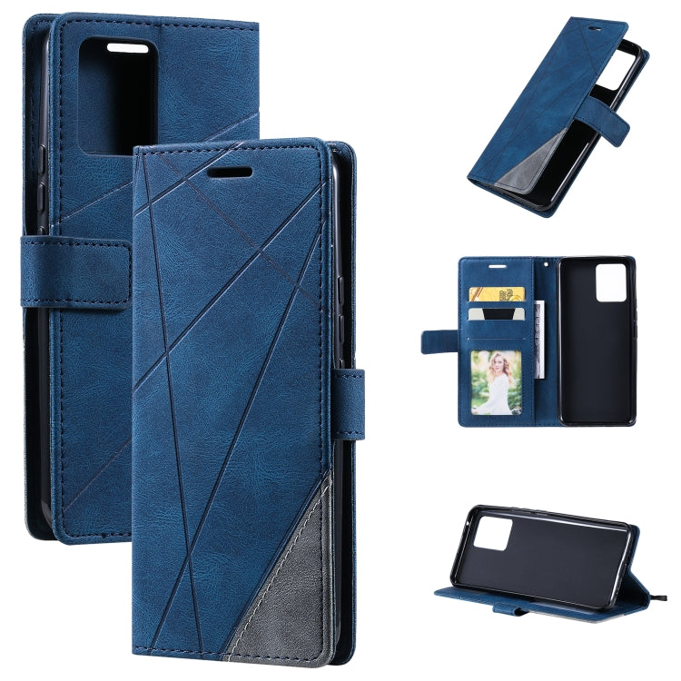 Skin Feel Splicing Horizontal Flip Leather Case with Holder & Card Slots & Wallet & Photo Frame, For OPPO A74 4G / F19, For OPPO A94 4G / F19 Pro, For OPPO Realme V13 5G, For OPPO Realme 8 4G