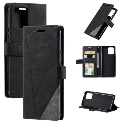 Skin Feel Splicing Horizontal Flip Leather Case with Holder & Card Slots & Wallet & Photo Frame, For OPPO A74 4G / F19, For OPPO A94 4G / F19 Pro, For OPPO Realme V13 5G, For OPPO Realme 8 4G