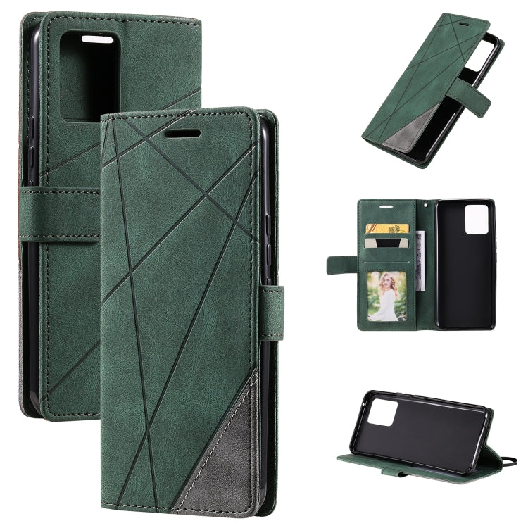 Skin Feel Splicing Horizontal Flip Leather Case with Holder & Card Slots & Wallet & Photo Frame, For OPPO A74 4G / F19, For OPPO A94 4G / F19 Pro, For OPPO Realme V13 5G, For OPPO Realme 8 4G