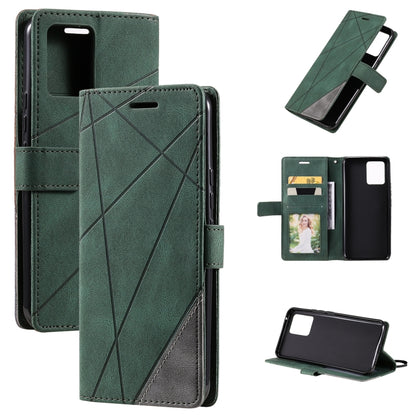 Skin Feel Splicing Horizontal Flip Leather Case with Holder & Card Slots & Wallet & Photo Frame, For OPPO A74 4G / F19, For OPPO A94 4G / F19 Pro, For OPPO Realme V13 5G, For OPPO Realme 8 4G