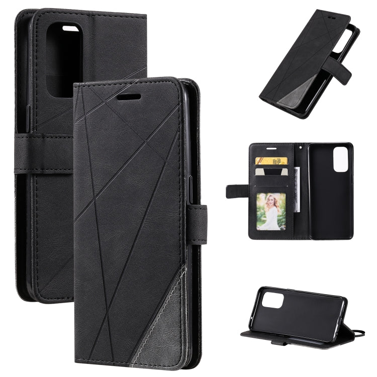 Skin Feel Splicing Horizontal Flip Leather Case with Holder & Card Slots & Wallet & Photo Frame, For OPPO Reno5 5G, For OPPO Reno5 Pro 5G, For OPPO Reno5 Pro+ 5G, For OPPO Reno6 Pro+ 5G