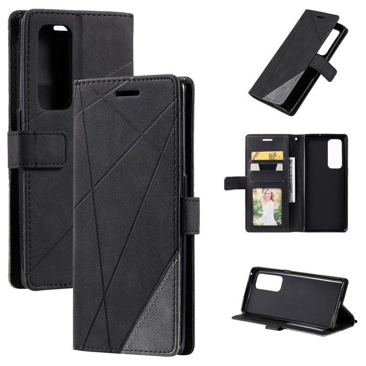 Skin Feel Splicing Horizontal Flip Leather Case with Holder & Card Slots & Wallet & Photo Frame, For OPPO Reno5 5G, For OPPO Reno5 Pro 5G, For OPPO Reno5 Pro+ 5G, For OPPO Reno6 Pro+ 5G