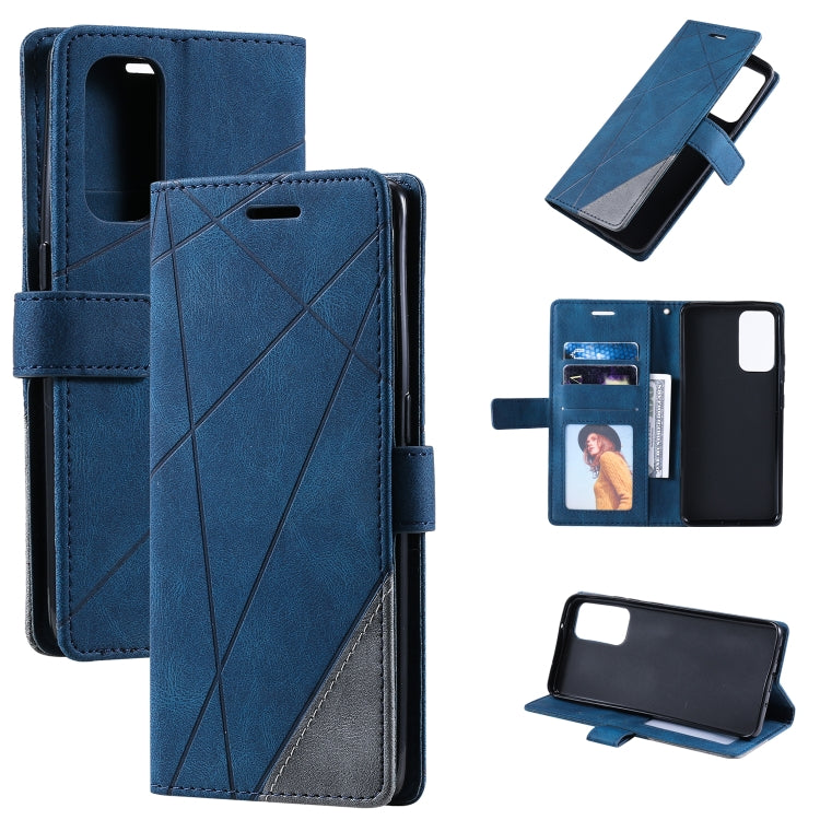 Skin Feel Splicing Horizontal Flip Leather Case with Holder & Card Slots & Wallet & Photo Frame, For OPPO Reno6 5G, For OPPO Reno6 Pro 5G
