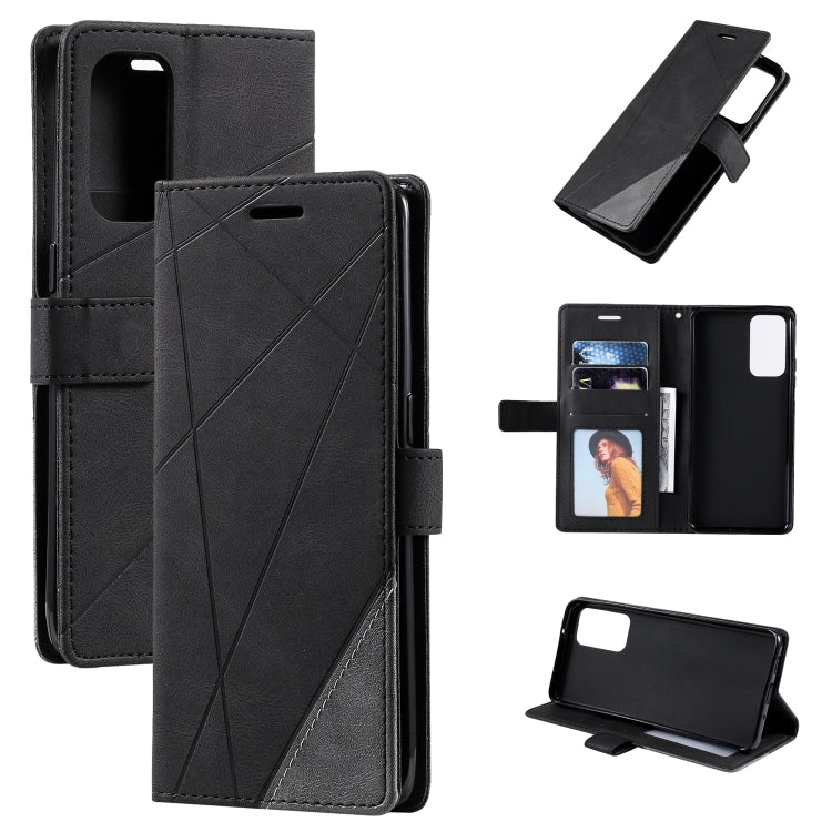 Skin Feel Splicing Horizontal Flip Leather Case with Holder & Card Slots & Wallet & Photo Frame, For OPPO Reno6 5G, For OPPO Reno6 Pro 5G