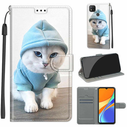 Voltage Coloured Drawing Magnetic Clasp Horizontal Flip PU Leather Case with Holder & Card Slots, For Xiaomi Redmi 9C