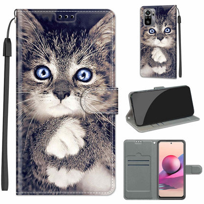 Voltage Coloured Drawing Magnetic Clasp Horizontal Flip PU Leather Case with Holder & Card Slots, For Xiaomi Redmi Note 10 4G/Note 10S