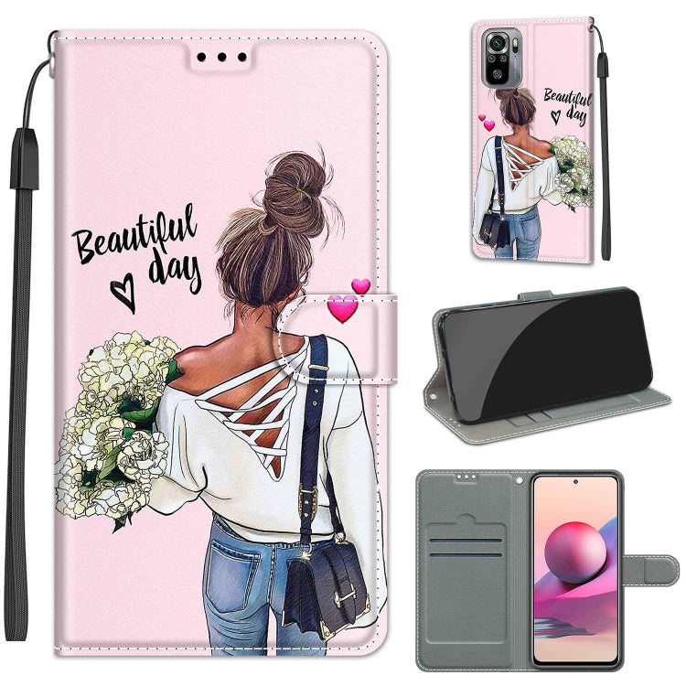 Voltage Coloured Drawing Magnetic Clasp Horizontal Flip PU Leather Case with Holder & Card Slots, For Xiaomi Redmi Note 10 4G/Note 10S