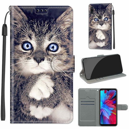 Voltage Coloured Drawing Magnetic Clasp Horizontal Flip PU Leather Case with Holder & Card Slots, For Xiaomi Redmi Note 7