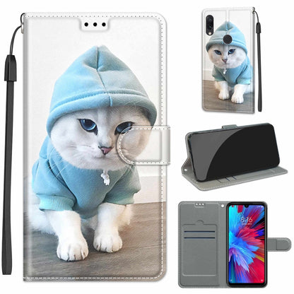 Voltage Coloured Drawing Magnetic Clasp Horizontal Flip PU Leather Case with Holder & Card Slots, For Xiaomi Redmi Note 7