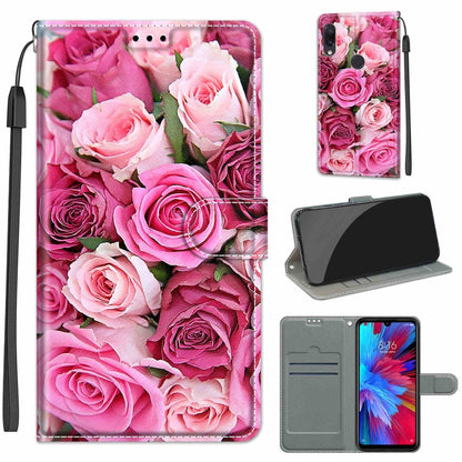 Voltage Coloured Drawing Magnetic Clasp Horizontal Flip PU Leather Case with Holder & Card Slots, For Xiaomi Redmi Note 7
