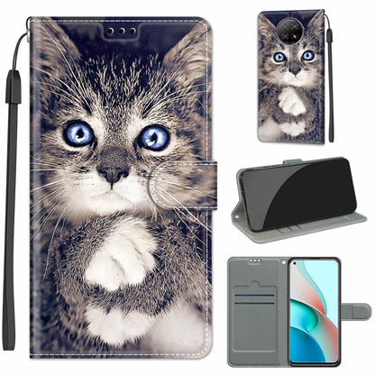 Voltage Coloured Drawing Magnetic Clasp Horizontal Flip PU Leather Case with Holder & Card Slots, For Xiaomi Redmi Note 9 5G/ 9T