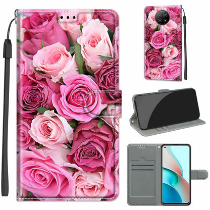 Voltage Coloured Drawing Magnetic Clasp Horizontal Flip PU Leather Case with Holder & Card Slots, For Xiaomi Redmi Note 9 5G/ 9T