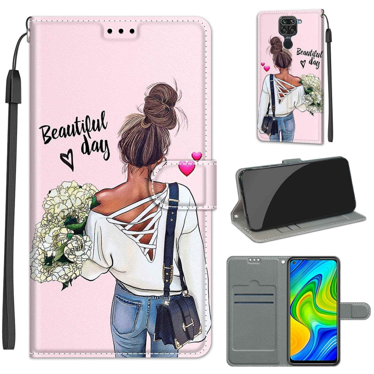 Voltage Coloured Drawing Magnetic Clasp Horizontal Flip PU Leather Case with Holder & Card Slots, For Xiaomi Redmi Note 9/Redmi 10X 4G