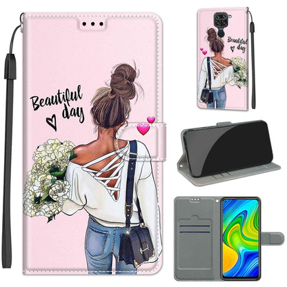Voltage Coloured Drawing Magnetic Clasp Horizontal Flip PU Leather Case with Holder & Card Slots, For Xiaomi Redmi Note 9/Redmi 10X 4G