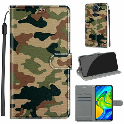 Voltage Coloured Drawing Magnetic Clasp Horizontal Flip PU Leather Case with Holder & Card Slots, For Xiaomi Redmi Note 9/Redmi 10X 4G