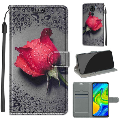 Voltage Coloured Drawing Magnetic Clasp Horizontal Flip PU Leather Case with Holder & Card Slots, For Xiaomi Redmi Note 9/Redmi 10X 4G