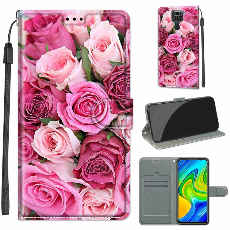 Voltage Coloured Drawing Magnetic Clasp Horizontal Flip PU Leather Case with Holder & Card Slots, For Xiaomi Redmi Note 9/Redmi 10X 4G