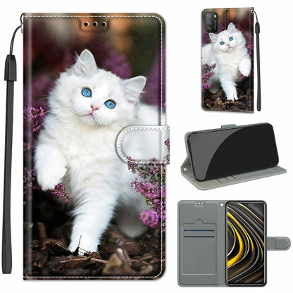 Voltage Coloured Drawing Magnetic Clasp Horizontal Flip PU Leather Case with Holder & Card Slots, For Xiaomi Poco M3