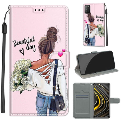 Voltage Coloured Drawing Magnetic Clasp Horizontal Flip PU Leather Case with Holder & Card Slots, For Xiaomi Poco M3