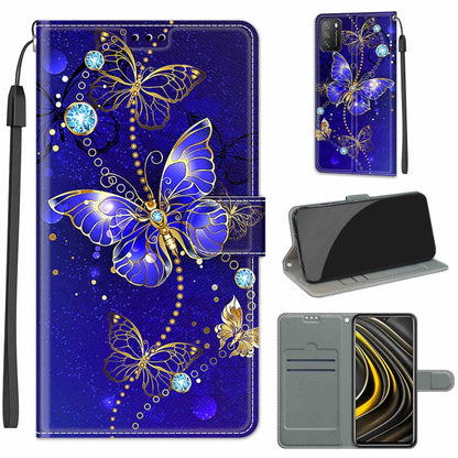 Voltage Coloured Drawing Magnetic Clasp Horizontal Flip PU Leather Case with Holder & Card Slots, For Xiaomi Poco M3