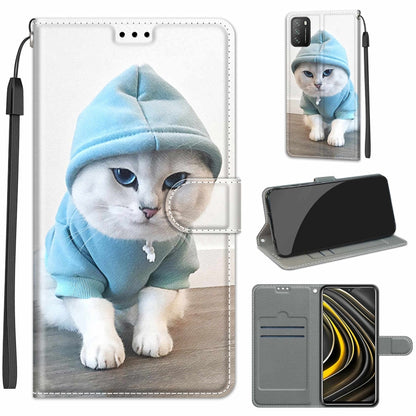Voltage Coloured Drawing Magnetic Clasp Horizontal Flip PU Leather Case with Holder & Card Slots, For Xiaomi Poco M3