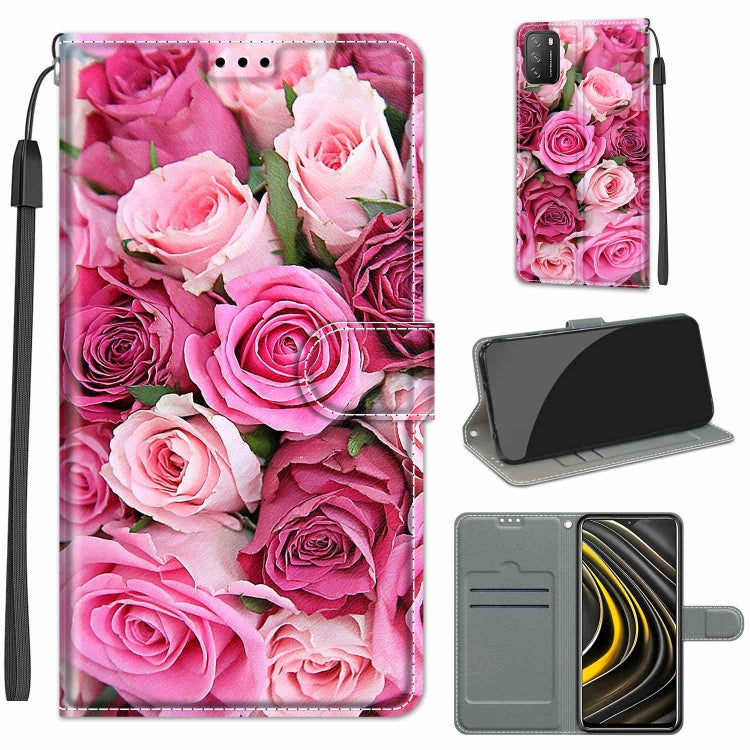 Voltage Coloured Drawing Magnetic Clasp Horizontal Flip PU Leather Case with Holder & Card Slots, For Xiaomi Poco M3