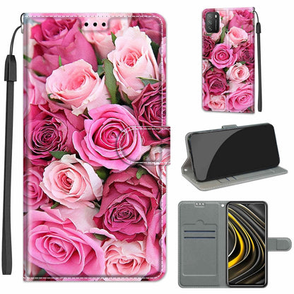 Voltage Coloured Drawing Magnetic Clasp Horizontal Flip PU Leather Case with Holder & Card Slots, For Xiaomi Poco M3