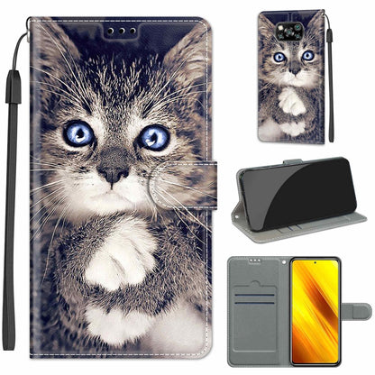 Voltage Coloured Drawing Magnetic Clasp Horizontal Flip PU Leather Case with Holder & Card Slots, For Xiaomi Poco X3 NFC